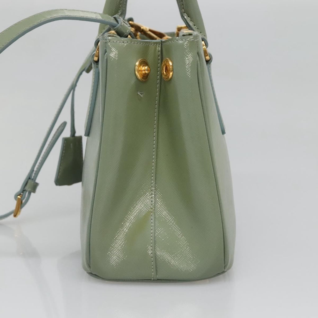 Prada Double Zip Lux Tote Saffiano Leather Gold Leather Handbag (Pre-Owned)