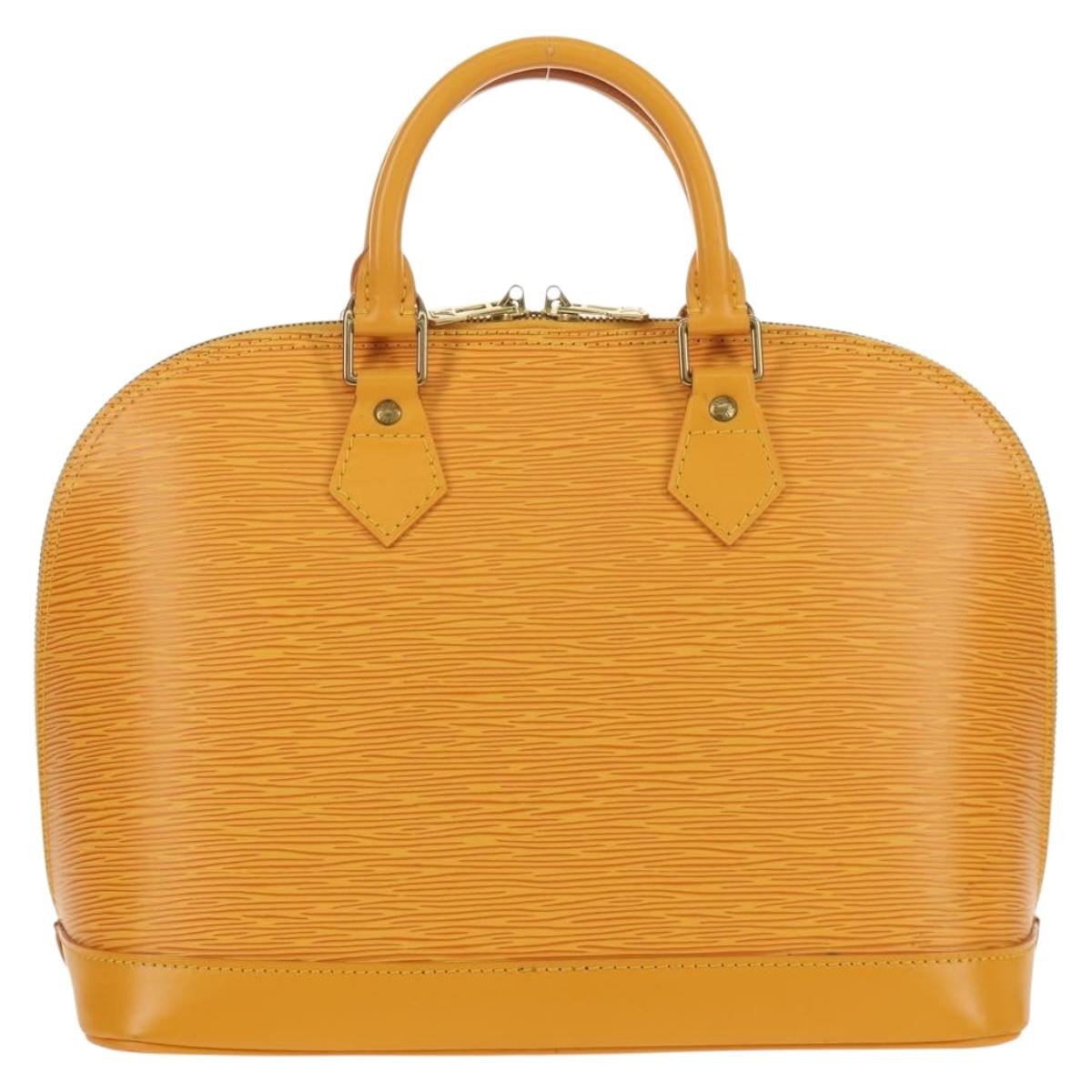 Louis Vuitton Alma Handbag Epi Leather Yellow Leather Handbag (Pre-Owned)