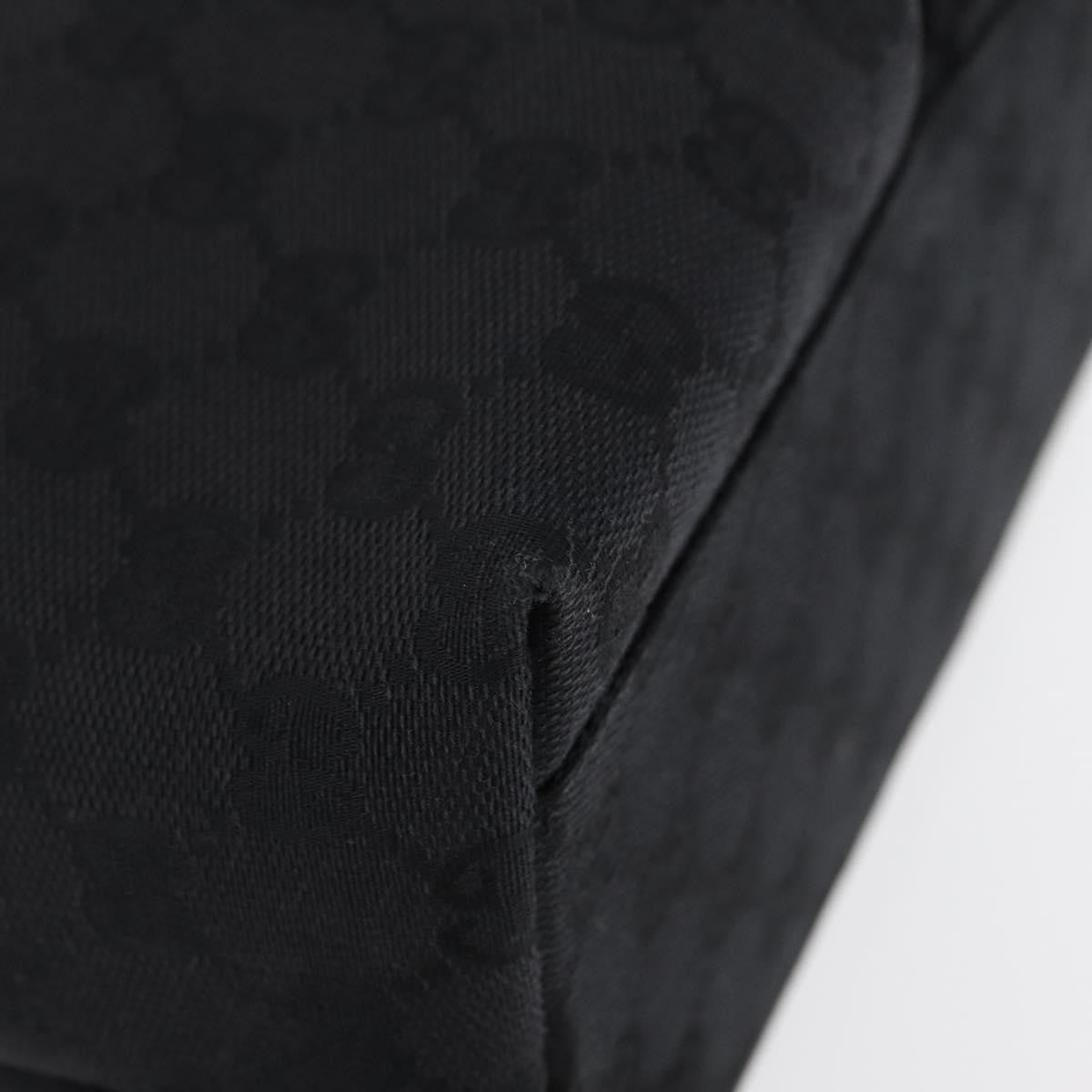 Gucci Double Pocket Tote Gg Canvas Black Canvas Handbag (Pre-Owned)