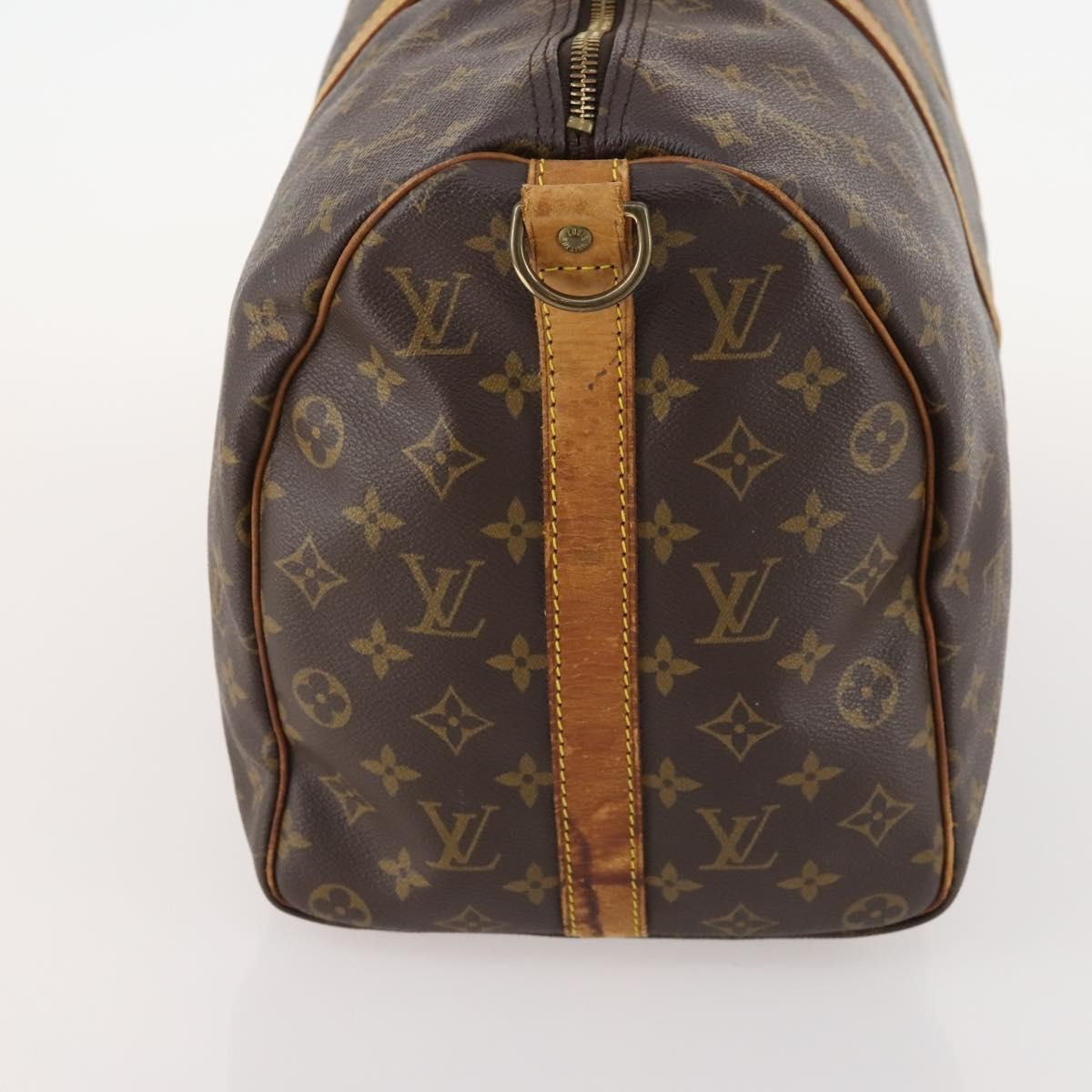 Louis Vuitton Keepall Bandouliere Bag Monogram Canvas Brown Canvas Travel Bag Bag (Pre-Owned)