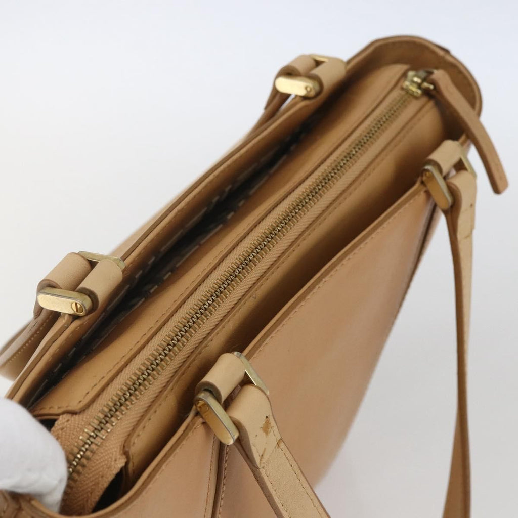 Burberry Vintage Handbag Leather Beige Leather Handbag (Pre-Owned)