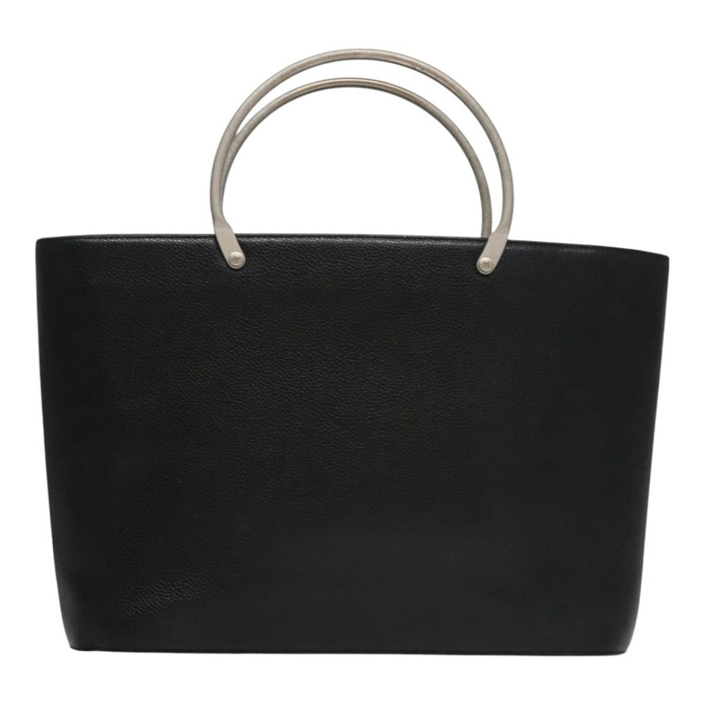Chanel Vintage Tote Leather Black Leather Tote Bag Bag (Pre-Owned)