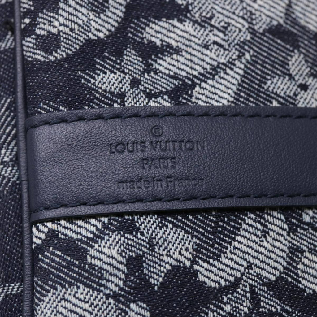 Louis Vuitton Keepall Bandouliere Bag Monogram Tapestry Canvas Navy Canvas Bag (Pre-Owned)