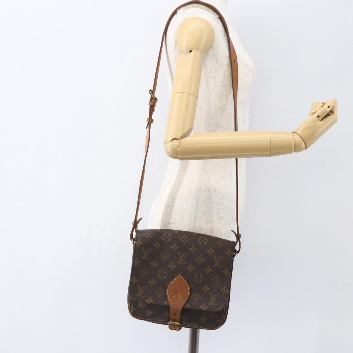 Louis Vuitton Cartouchiere Handbag Monogram Canvas Brown Canvas Shoulder Bag Bag (Pre-Owned)