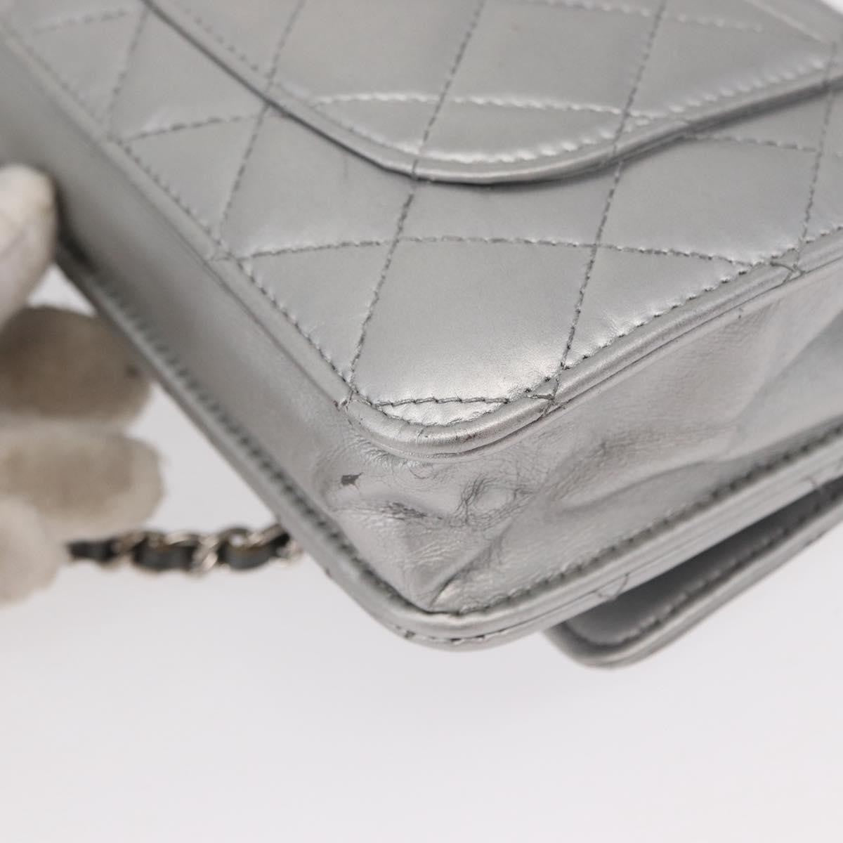 Chanel Reissue 2.55 Wallet On Chain Quilted Lambskin Silver Leather Shoulder Bag Bag (Pre-Owned)