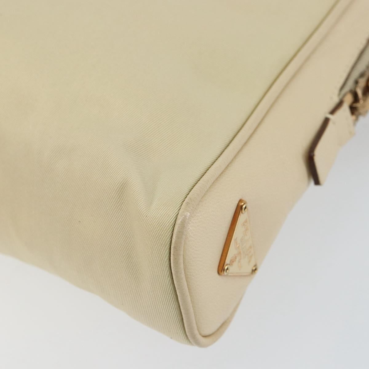 Prada Vintage Handbag Tessuto Beige Nylon Handbag (Pre-Owned)