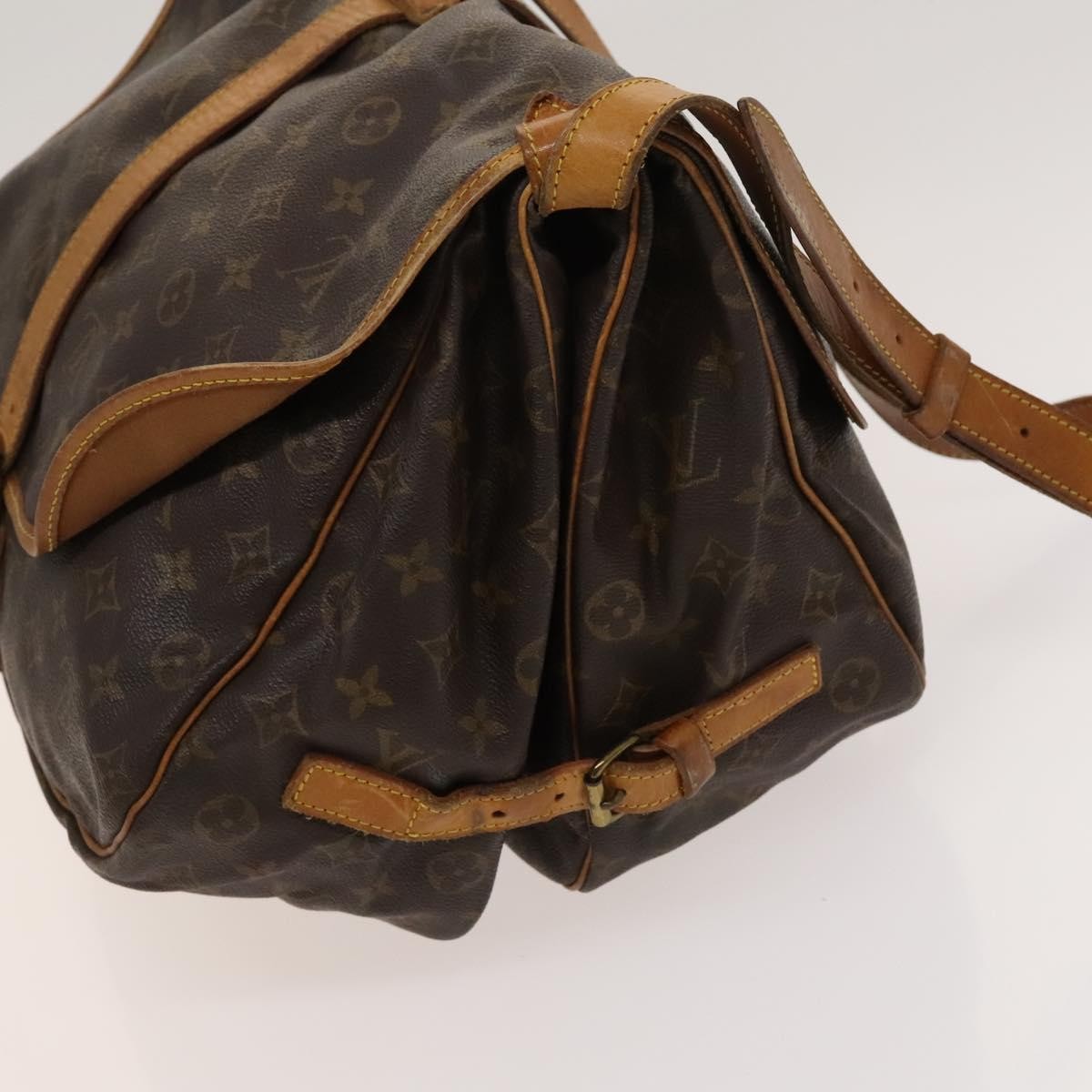 Louis Vuitton Saumur Handbag Monogram Canvas Brown Canvas Shoulder Bag Bag (Pre-Owned)