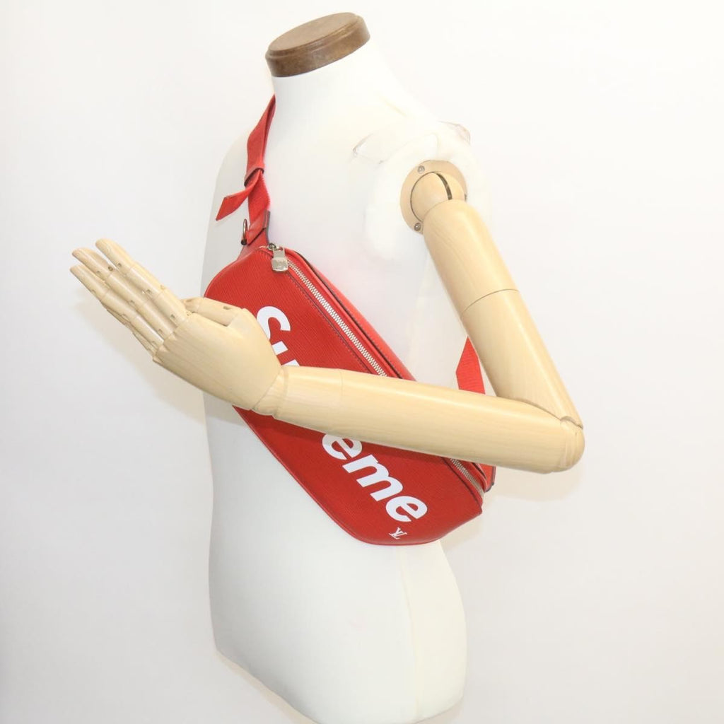 Louis Vuitton Louis Vuitton X Supreme Waist Bag Epi Leather Red Leather Bag (Pre-Owned)