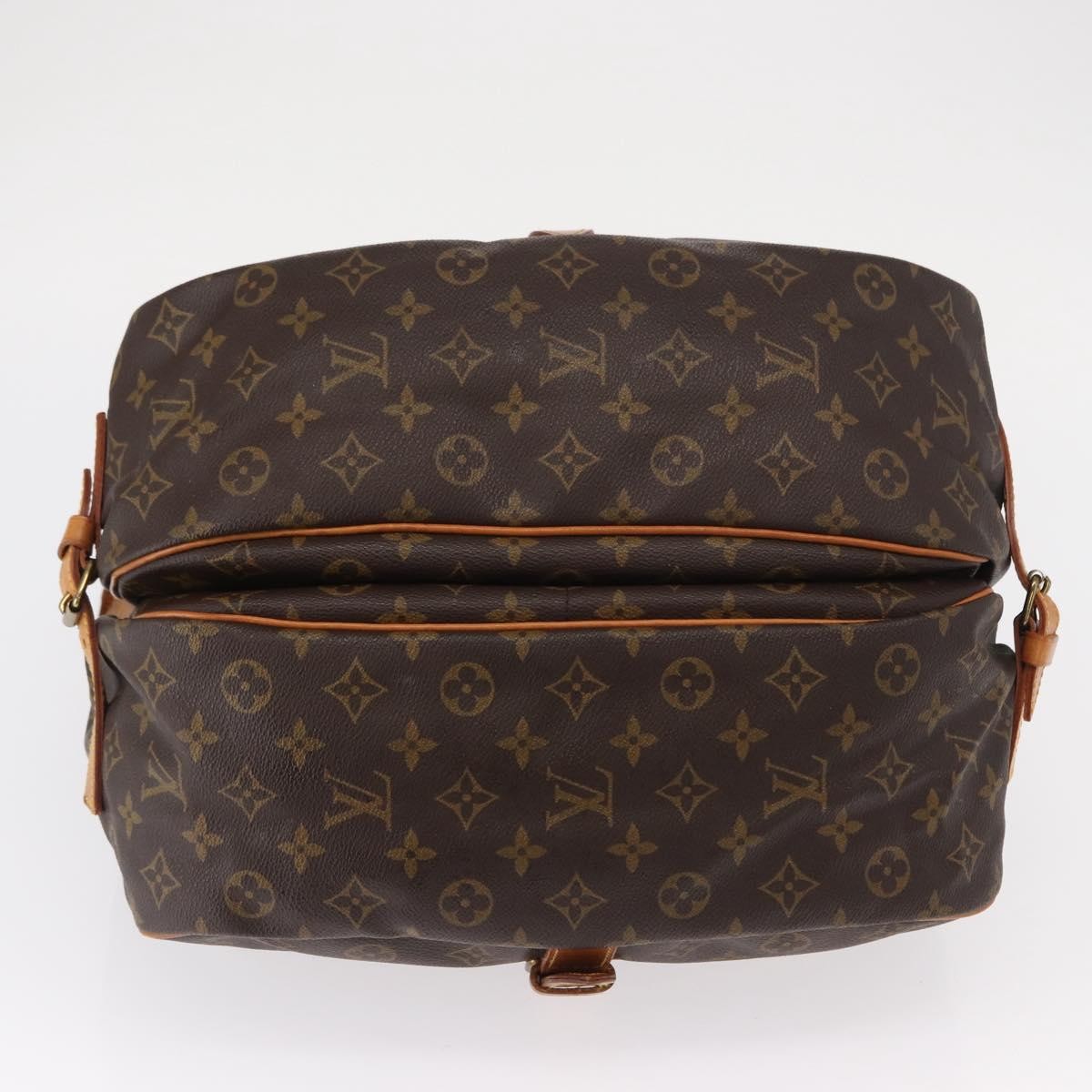 Louis Vuitton Saumur Handbag Monogram Canvas Brown Canvas Shoulder Bag Bag (Pre-Owned)