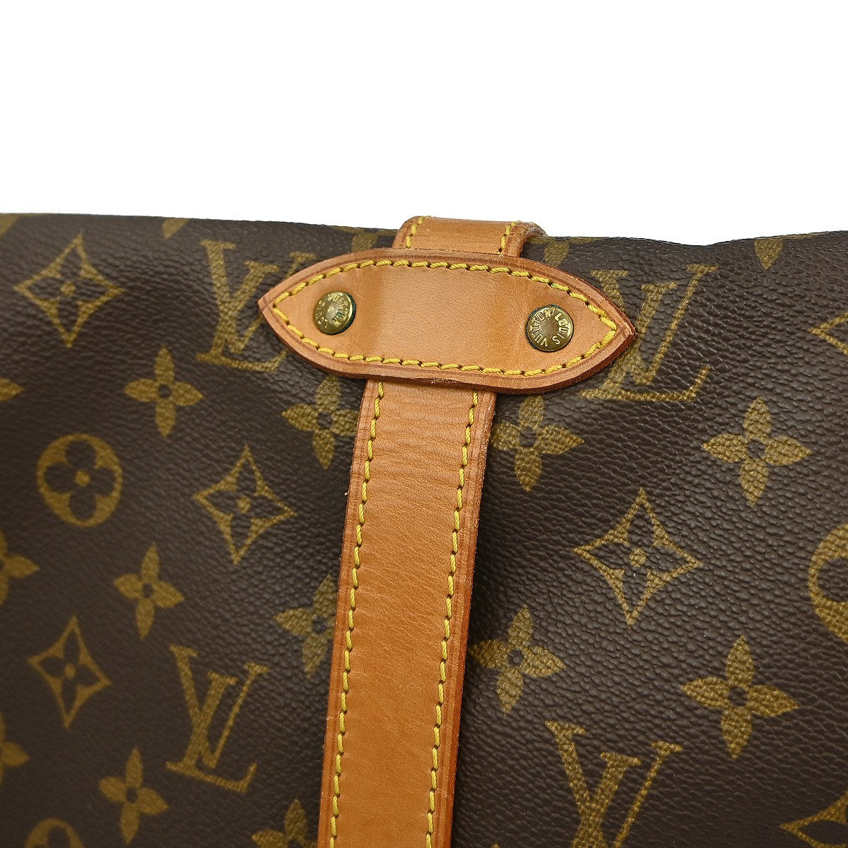Louis Vuitton Saumur Handbag Monogram Canvas Brown Canvas Shoulder Bag Bag (Pre-Owned)