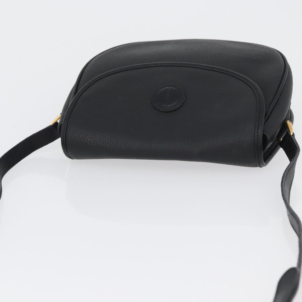 Gucci Vintage Shoulder Bag Leather Black Leather Shoulder Bag Bag (Pre-Owned)