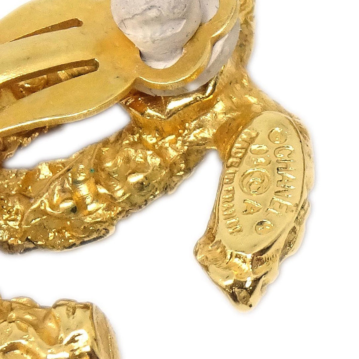 Chanel Cc Clip On Earrings Metal Gold Gold_Plated Earrings Jewelry (Pre-Owned)