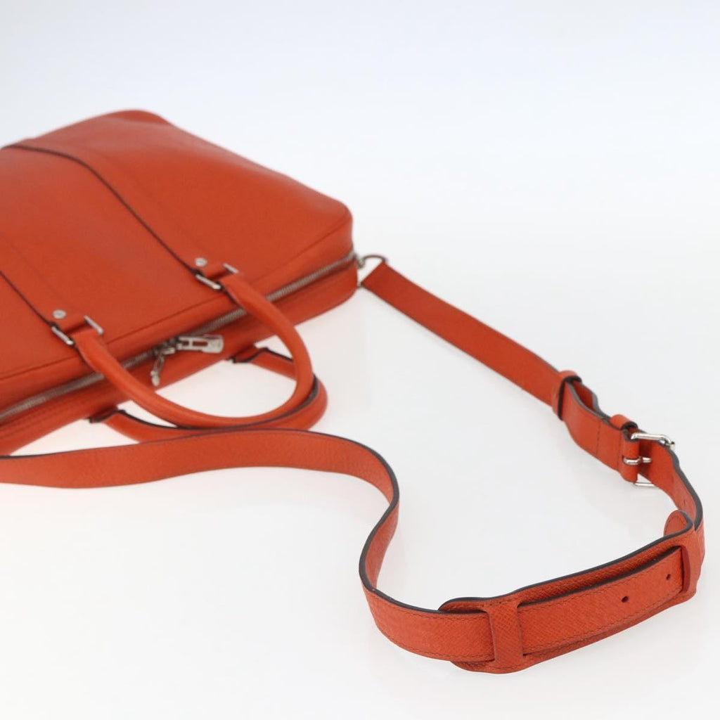 Louis Vuitton Porte-Documents Voyage Briefcase Taiga Leather Orange Leather Briefcase Bag (Pre-Owned)