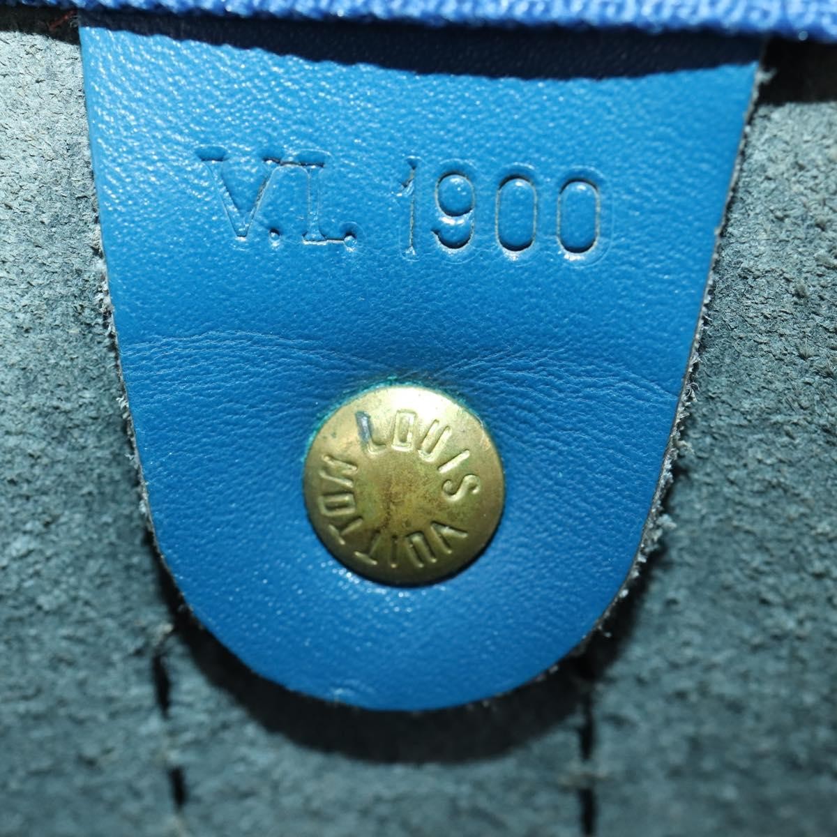 Louis Vuitton Keepall Bag Epi Leather Blue Leather Travel Bag Bag (Pre-Owned)