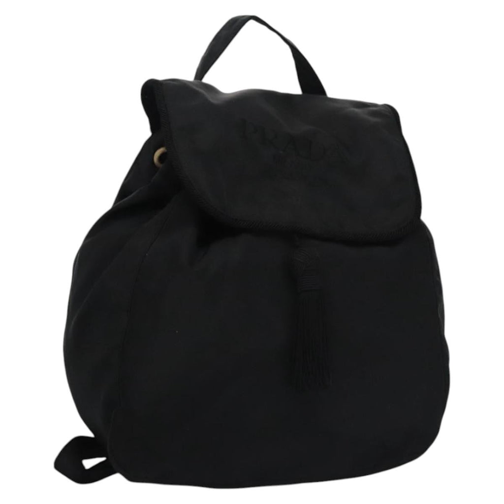 Prada Flap Drawstring Backpack Tessuto Black Nylon Backpack Bag (Pre-Owned)