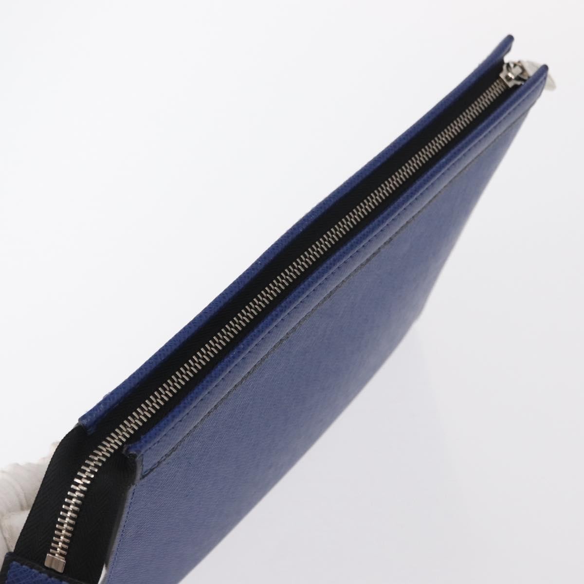 Louis Vuitton Pochette Voyage Taiga Leather Blue Leather Clutche & Pouche Bag (Pre-Owned)