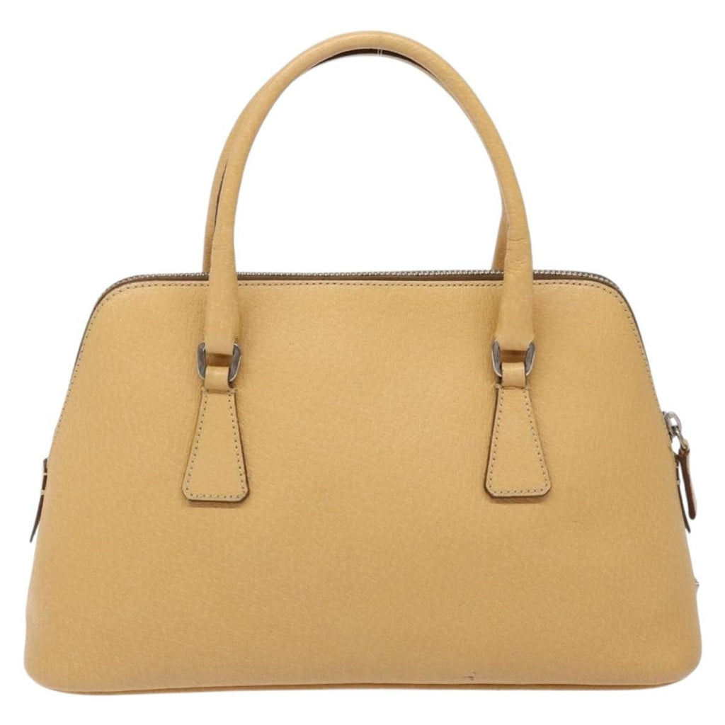 Prada Cuir Promenade Bag Saffiano Leather Beige Leather Handbag (Pre-Owned)
