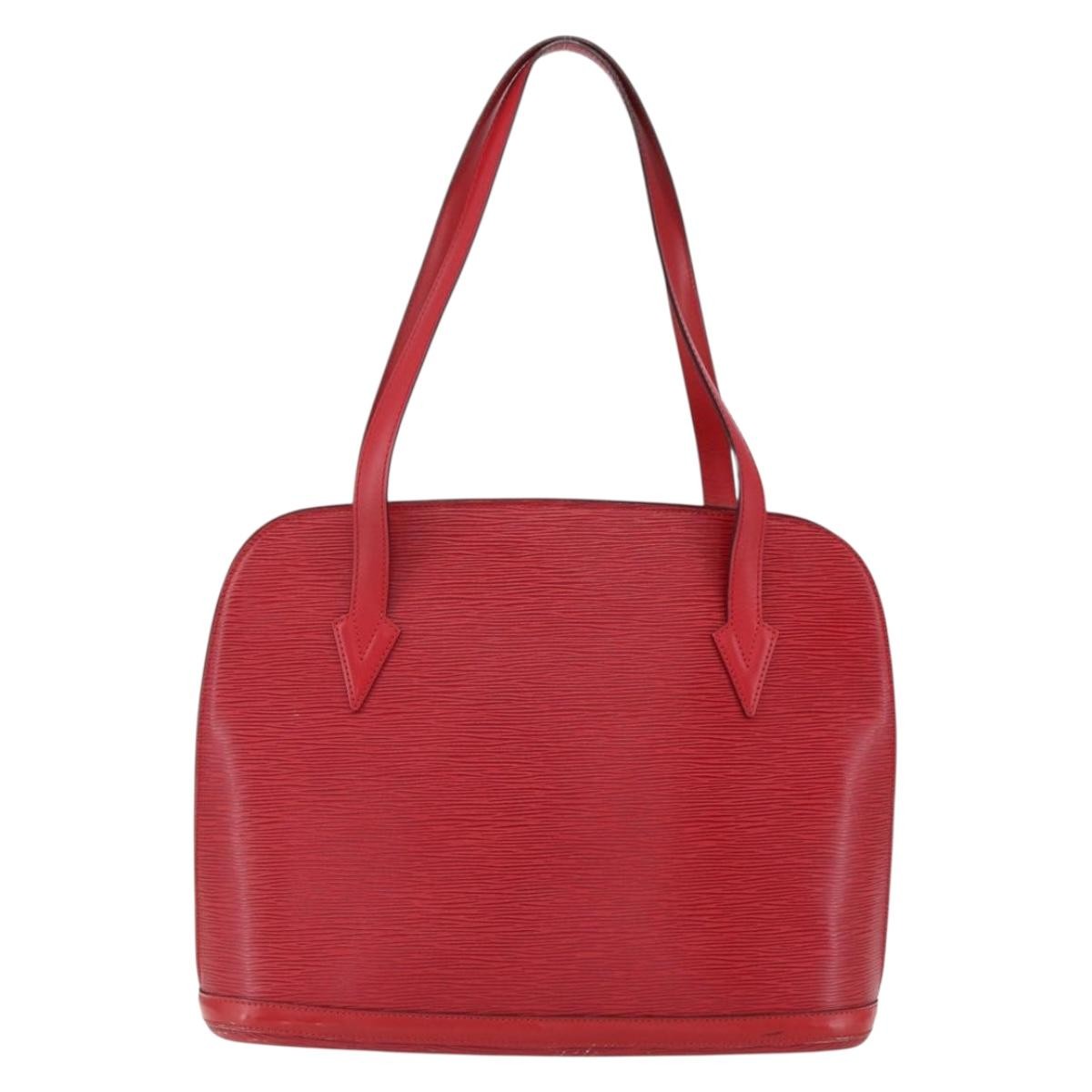 Louis Vuitton Lussac Handbag Epi Leather Red Leather Shoulder Bag Bag (Pre-Owned)