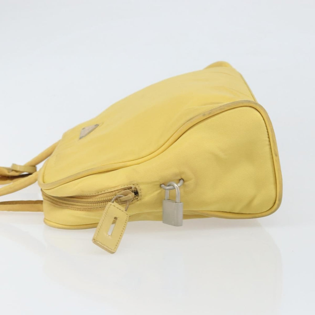Prada Zip Around Tote Tessuto Yellow Nylon Handbag (Pre-Owned)