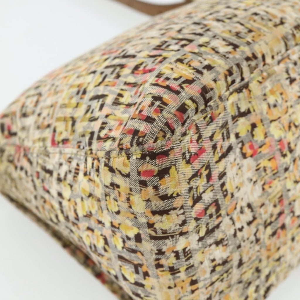 Fendi Mamma Baguette Zucca Canvas Beige Canvas Shoulder Bag Bag (Pre-Owned)