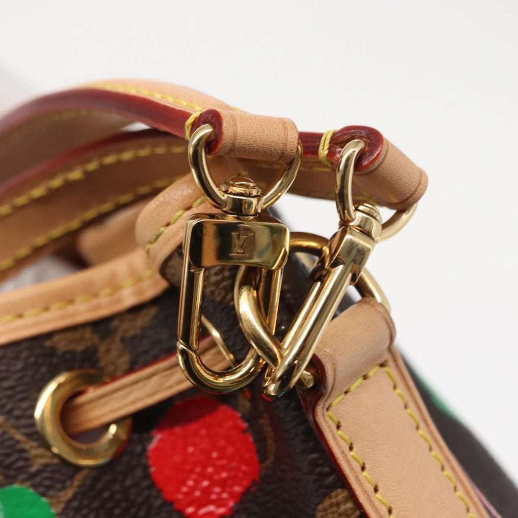Louis Vuitton Noe Handbag Yayoi Kusama Painted Dots Monogram Canvas Brown Canvas Handbag (Pre-Owned)