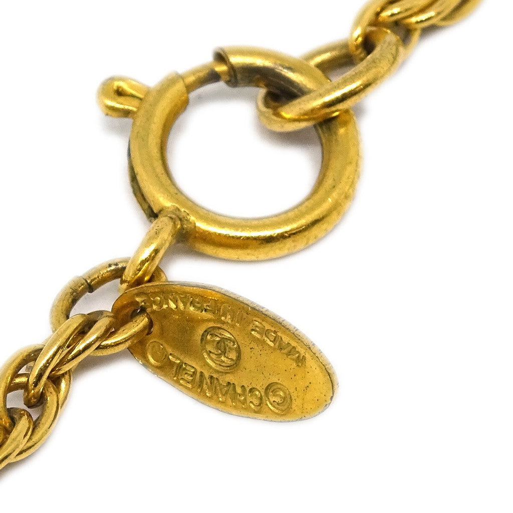 Chanel Cc Pendant Necklace Metal Gold Gold_Plated Necklace Jewelry (Pre-Owned)
