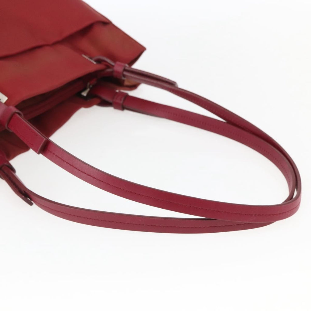 Prada Vintage Tote Tessuto Red Nylon Tote Bag Bag (Pre-Owned)