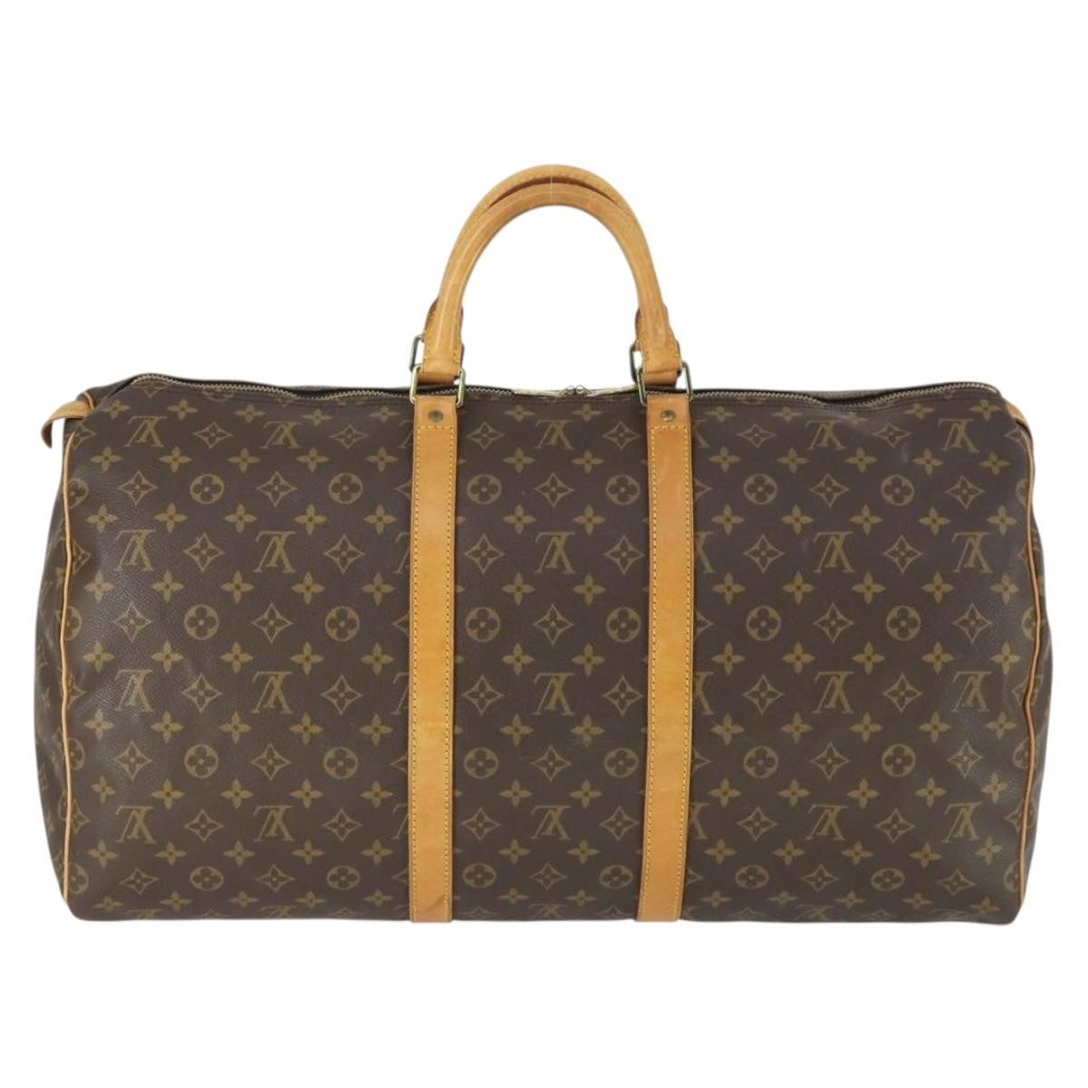 Louis Vuitton Keepall Bag Monogram Canvas Brown Canvas Travel Bag Bag (Pre-Owned)