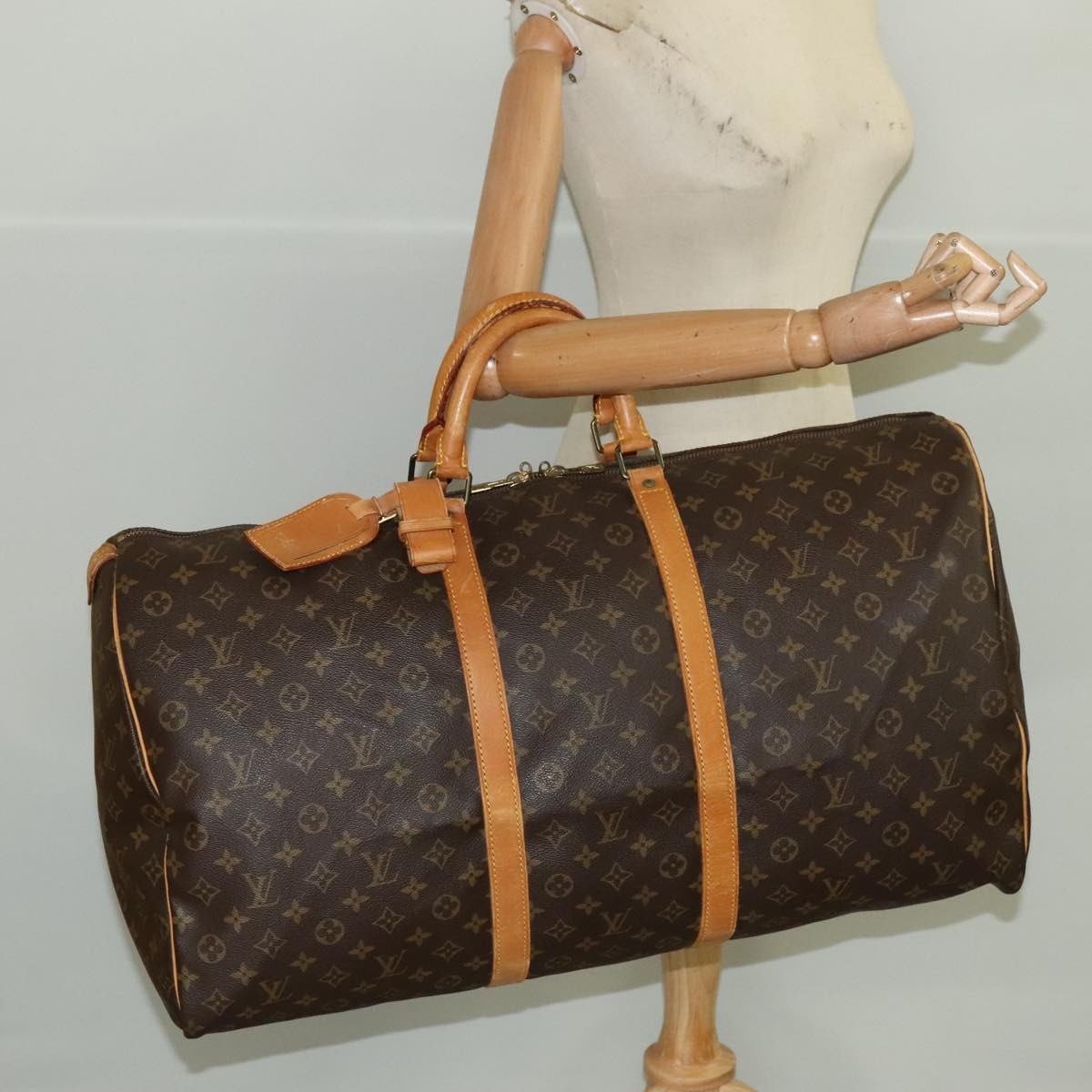 Louis Vuitton Keepall Bag Monogram Canvas Brown Canvas Travel Bag Bag (Pre-Owned)