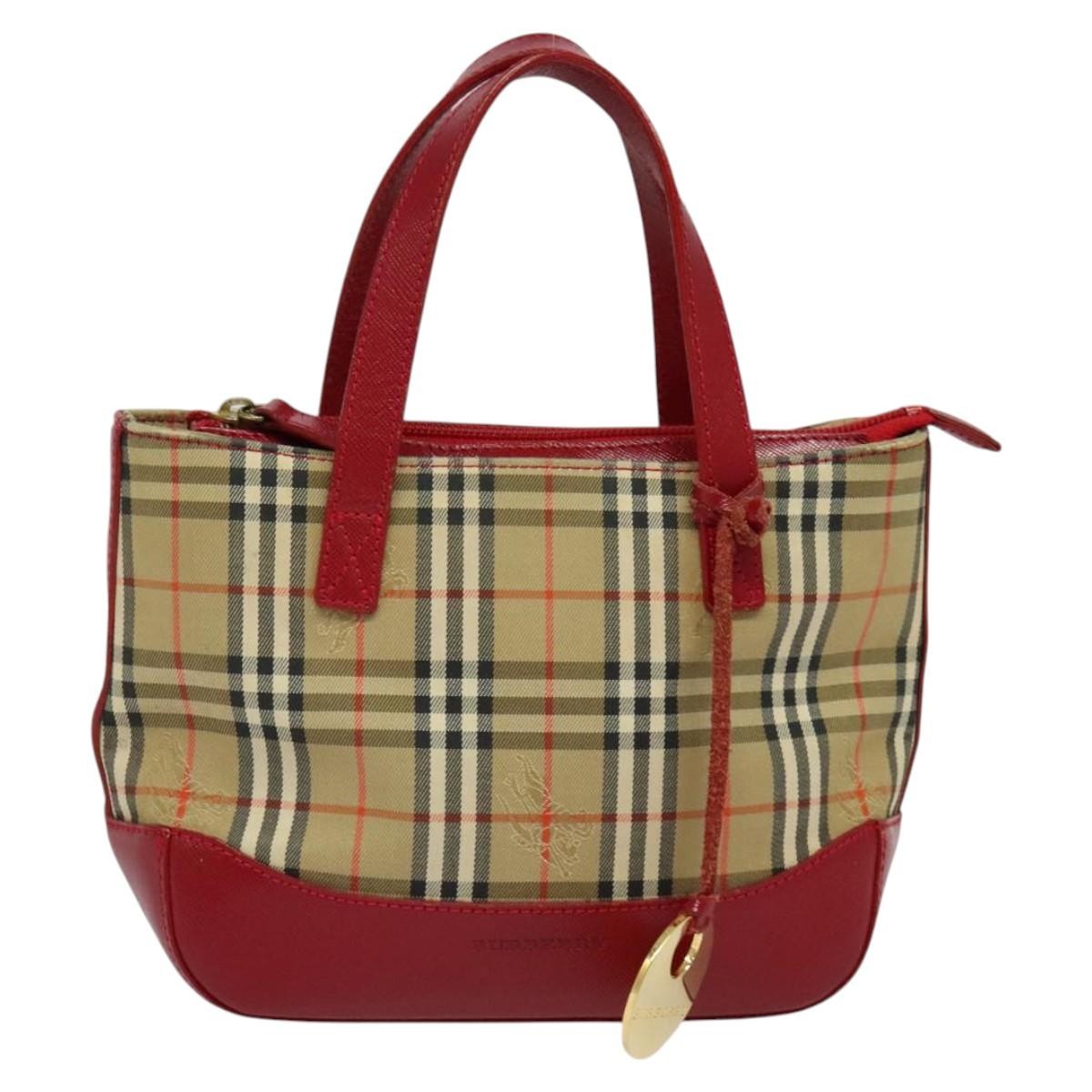 Burberry Nova Check Handbag Nova Check Canvas And Leather Beige Canvas Handbag (Pre-Owned)