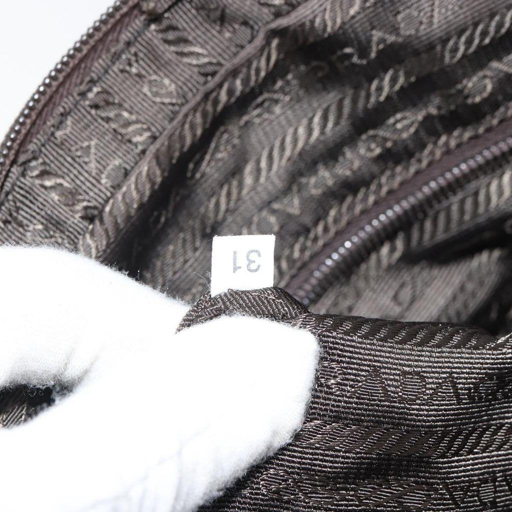 Prada Zip Around Tote Tessuto Khaki Nylon Handbag (Pre-Owned)