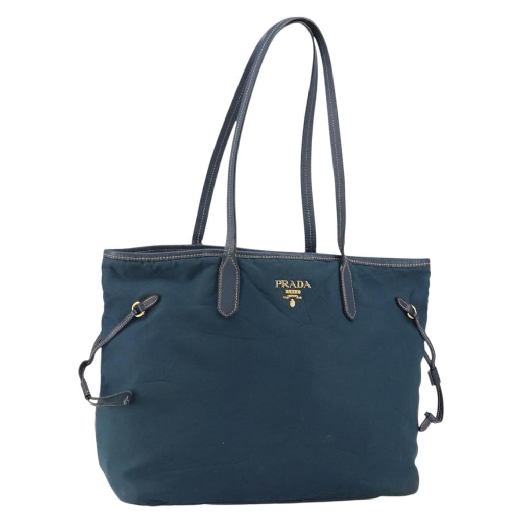 Prada Vintage Tote Tessuto Navy Nylon Tote Bag Bag (Pre-Owned)