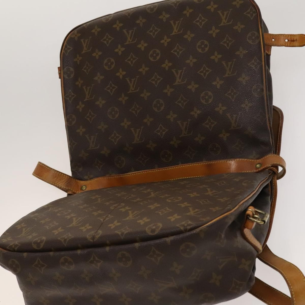 Louis Vuitton Saumur Handbag Monogram Canvas Brown Canvas Shoulder Bag Bag (Pre-Owned)