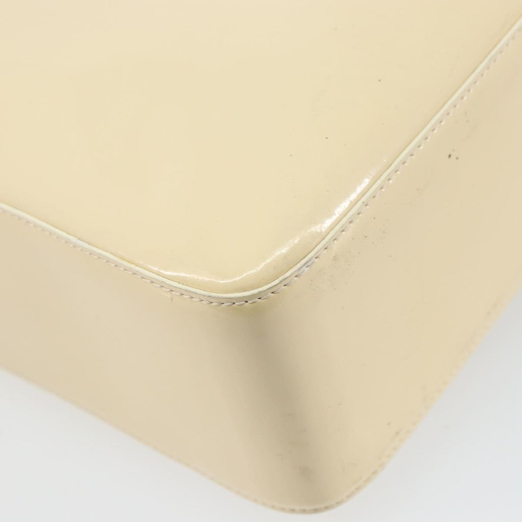 Chanel Vintage Embossed Logo Shoulder Bag Patent Beige Patent_Leather Tote Bag Bag (Pre-Owned)