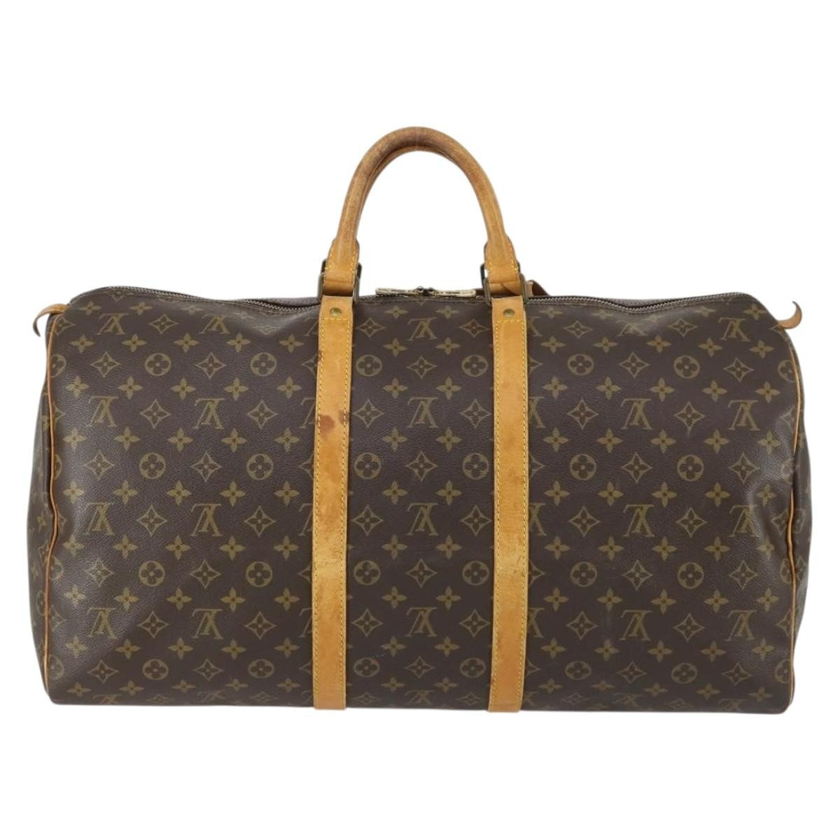 Louis Vuitton Keepall Bag Monogram Canvas Brown Canvas Travel Bag Bag (Pre-Owned)