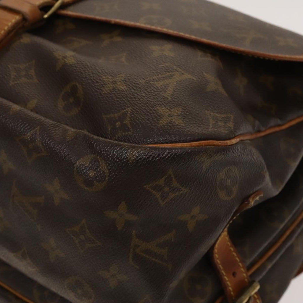 Louis Vuitton Saumur Handbag Monogram Canvas Brown Canvas Shoulder Bag Bag (Pre-Owned)