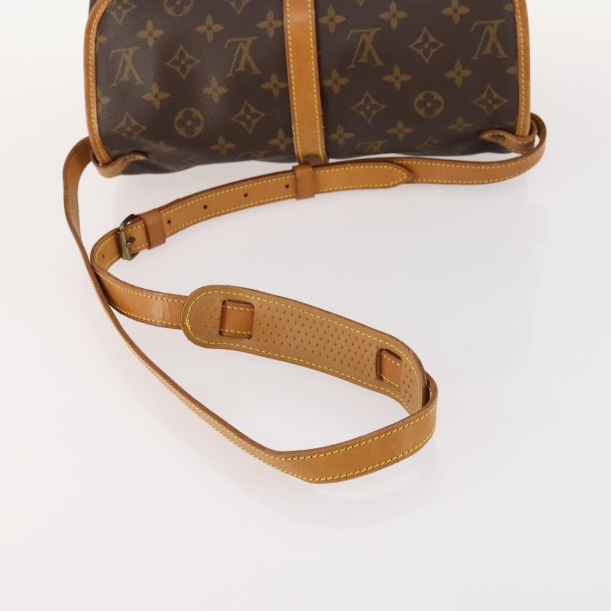 Louis Vuitton Saumur Handbag Monogram Canvas Brown Canvas Shoulder Bag Bag (Pre-Owned)