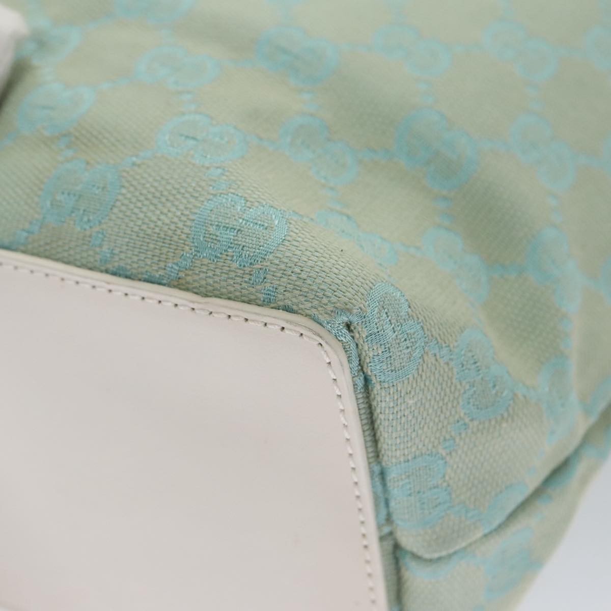 Gucci Vintage Bucket Shopping Tote Gg Canvas Blue Canvas Tote Bag Bag (Pre-Owned)
