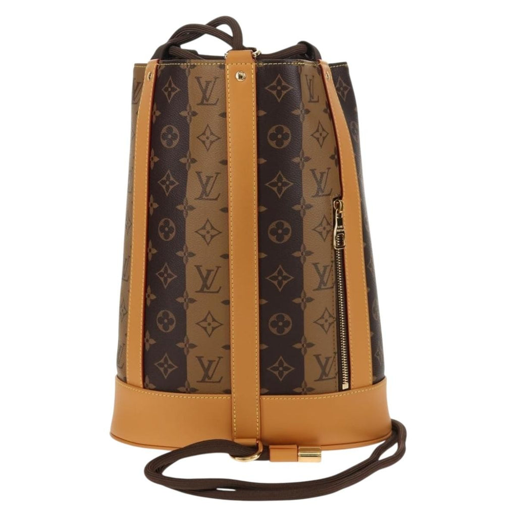 Louis Vuitton Nigo Randonnee Backpack Limited Edition Stripes Monogram Canvas Brown Canvas Shoulder Bag Bag (Pre-Owned)