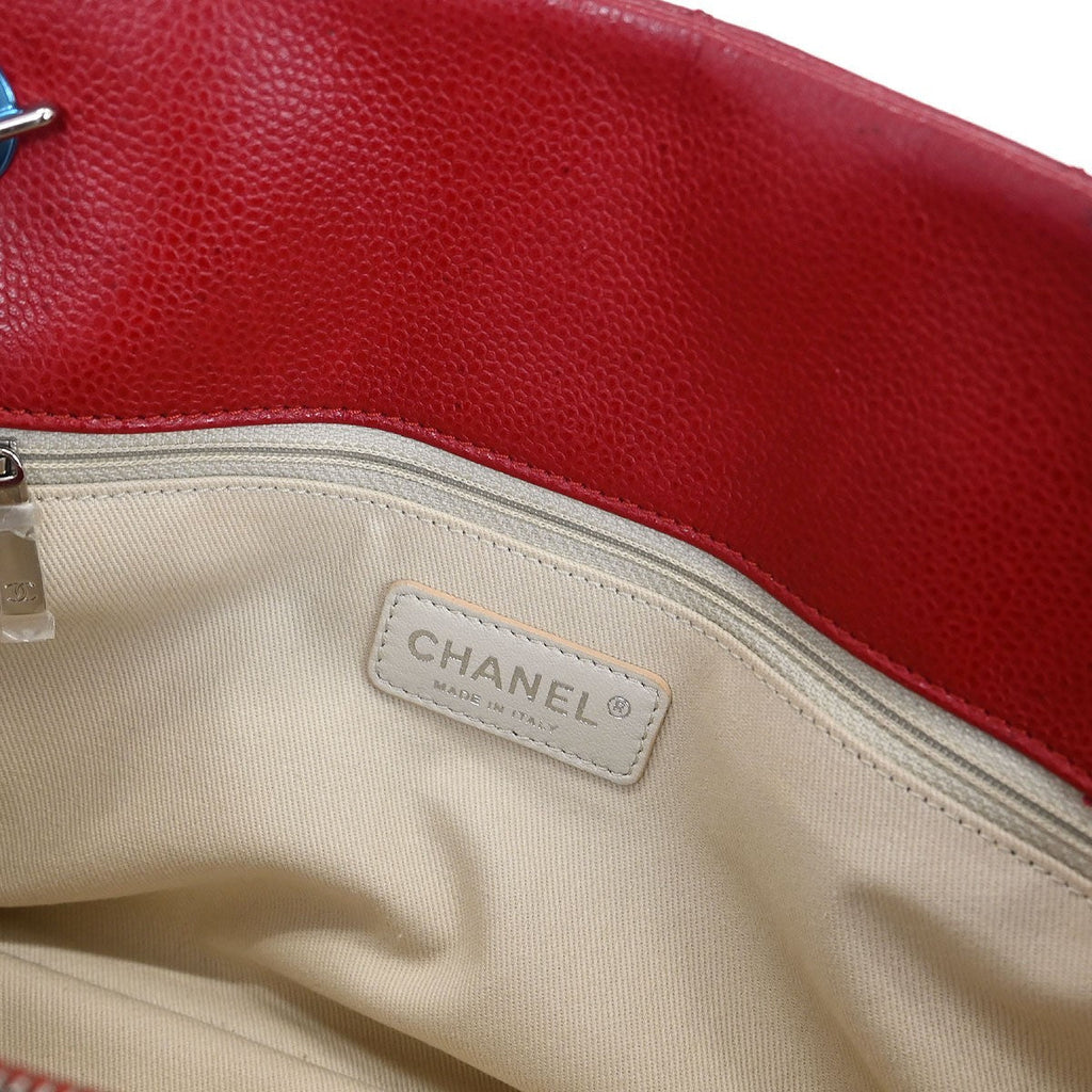 Chanel Timeless Cc Soft Tote Quilted Caviar Red Leather Tote Bag Bag (Pre-Owned)