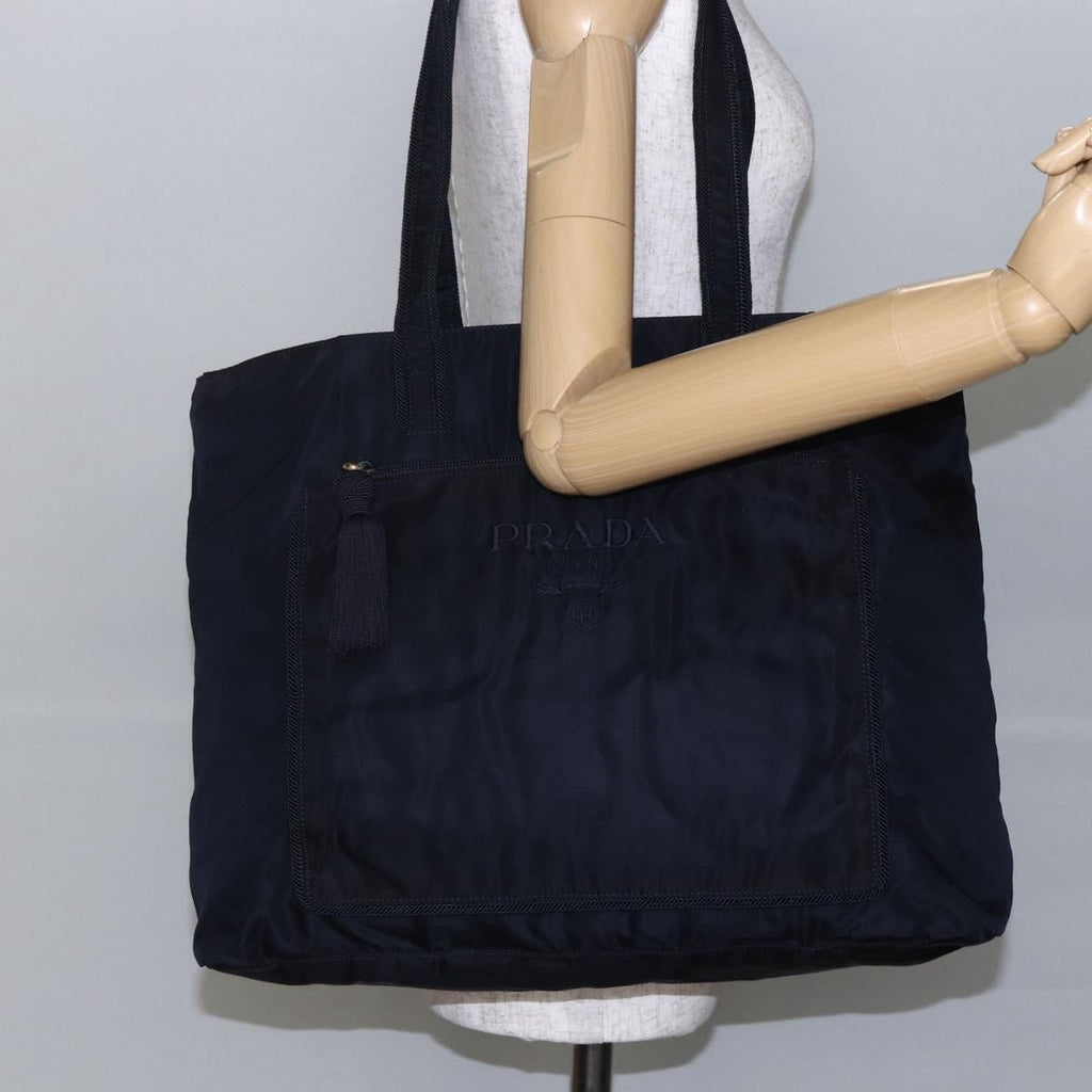 Prada Front Pocket Zip Tote Tessuto Black Nylon Tote Bag Bag (Pre-Owned)