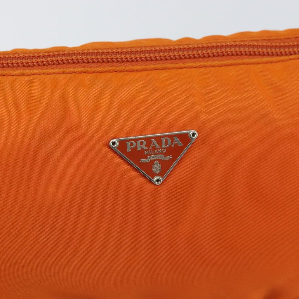 Prada Pochette Shoulder Bag Tessuto Orange Nylon Clutche & Pouche Bag (Pre-Owned)
