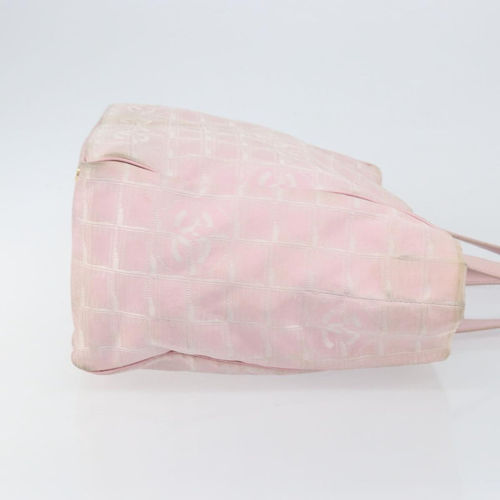 Chanel Travel Line Tote Nylon Pink Nylon Bag (Pre-Owned)