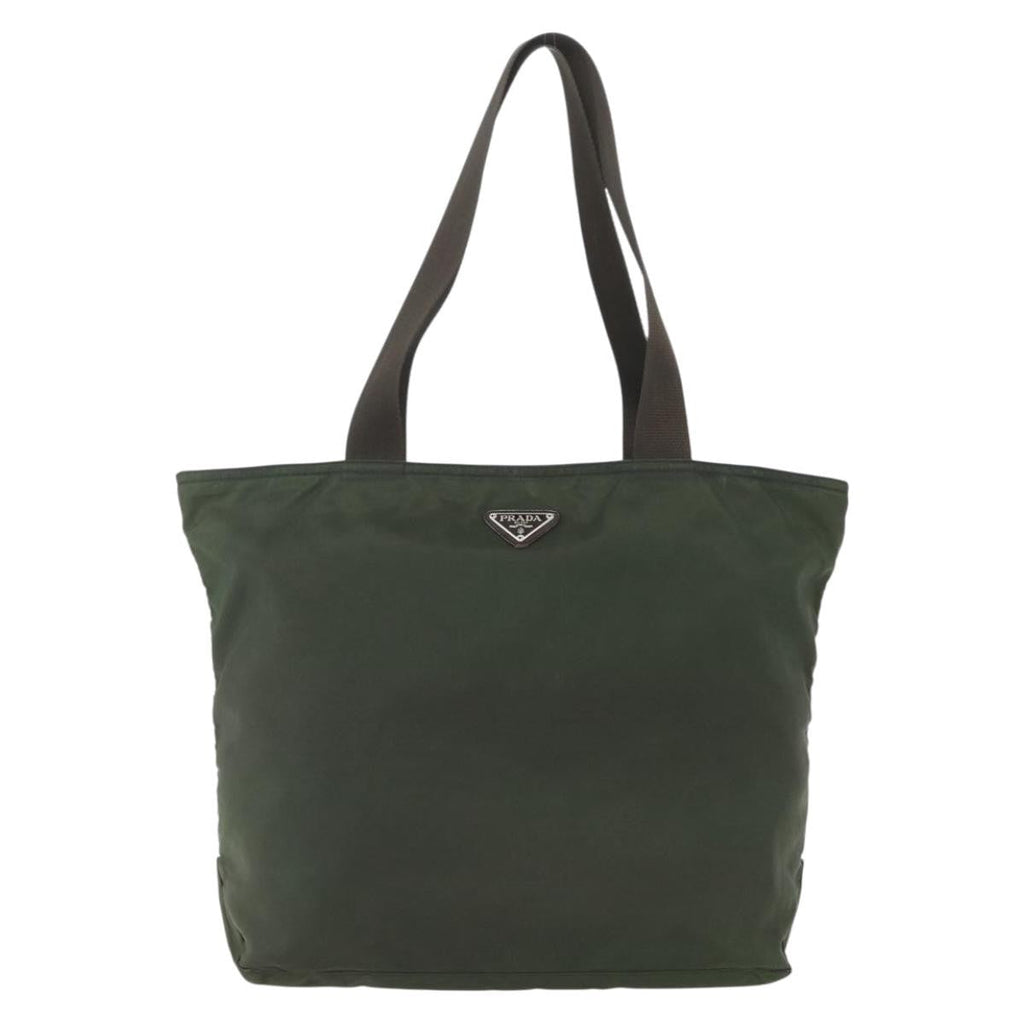 Prada Vintage Zip Tote Tessuto Khaki Nylon Tote Bag Bag (Pre-Owned)