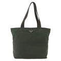 Prada Vintage Zip Tote Tessuto Khaki Nylon Tote Bag Bag (Pre-Owned)