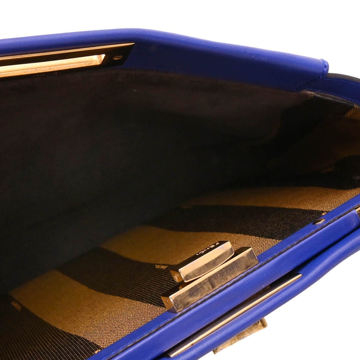 Fendi Peekaboo Bag Soft Leather Blue Leather Handbag (Pre-Owned)