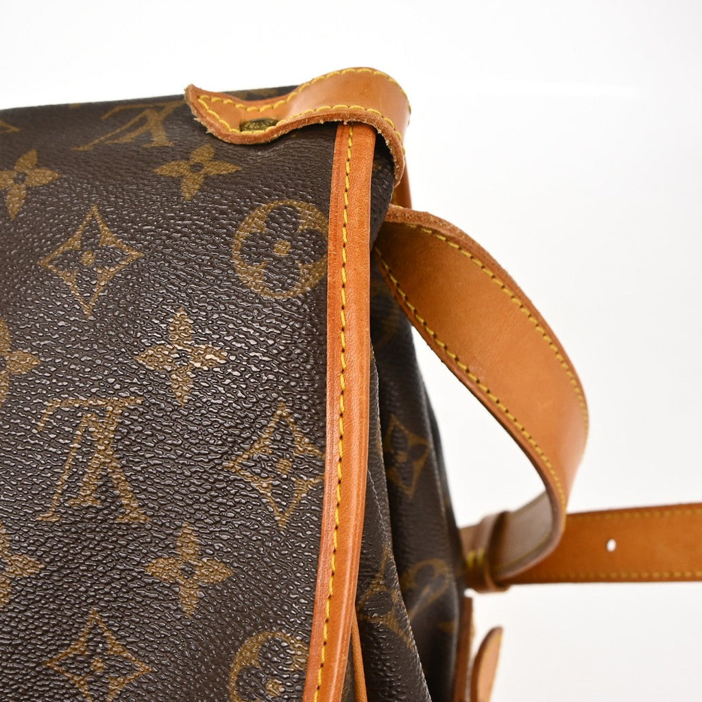 Louis Vuitton Saumur Handbag Monogram Canvas Brown Canvas Shoulder Bag Bag (Pre-Owned)