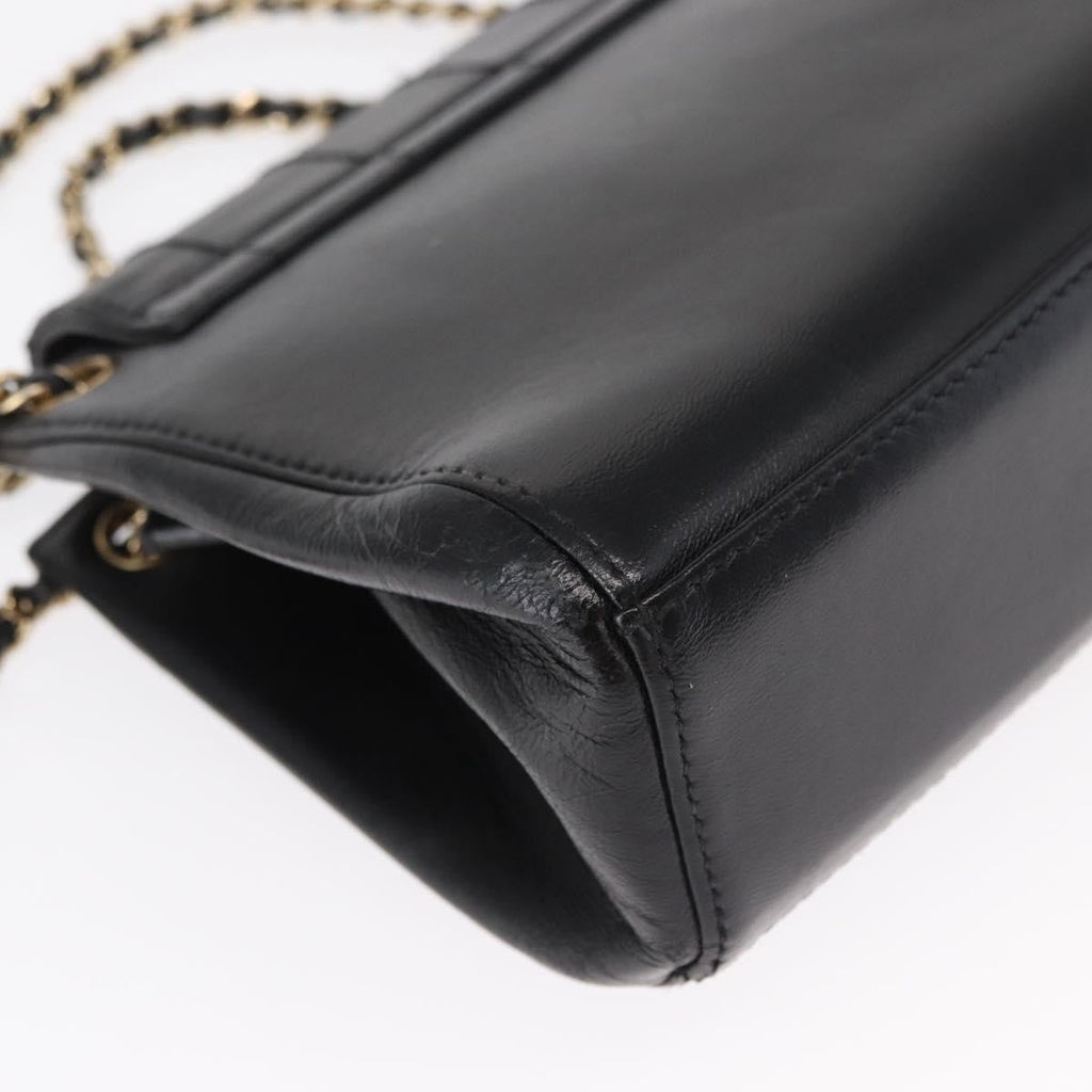 Chanel Chocolate Bar Accordion Reissue Flap Bag Quilted Lambskin Black Leather Shoulder Bag Bag (Pre-Owned)
