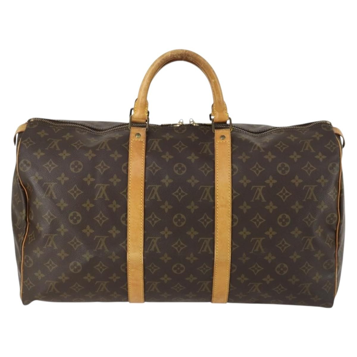 Louis Vuitton Keepall Bag Monogram Canvas Brown Canvas Travel Bag Bag (Pre-Owned)