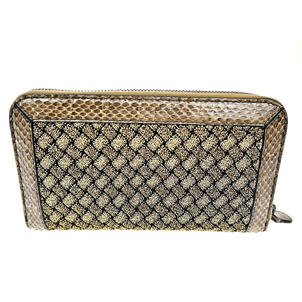 Bottega Veneta Intrecciato Long Zip  Wallet Leather Brown Leather Wallets Accessory (Pre-Owned)